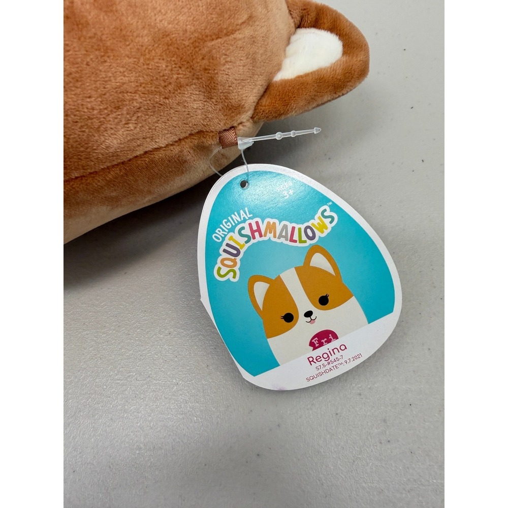 Squishmallows 7.5 Inch Regina the Corgi Dog Valentine Friend Plush - Picture 2 of 6